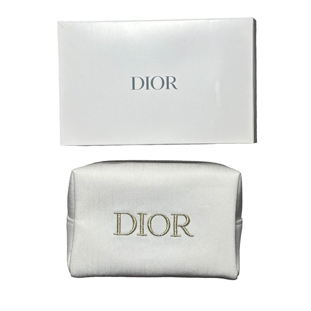 Dior Beauty Trousse Beige Gold Cosmetic Pouch NEW